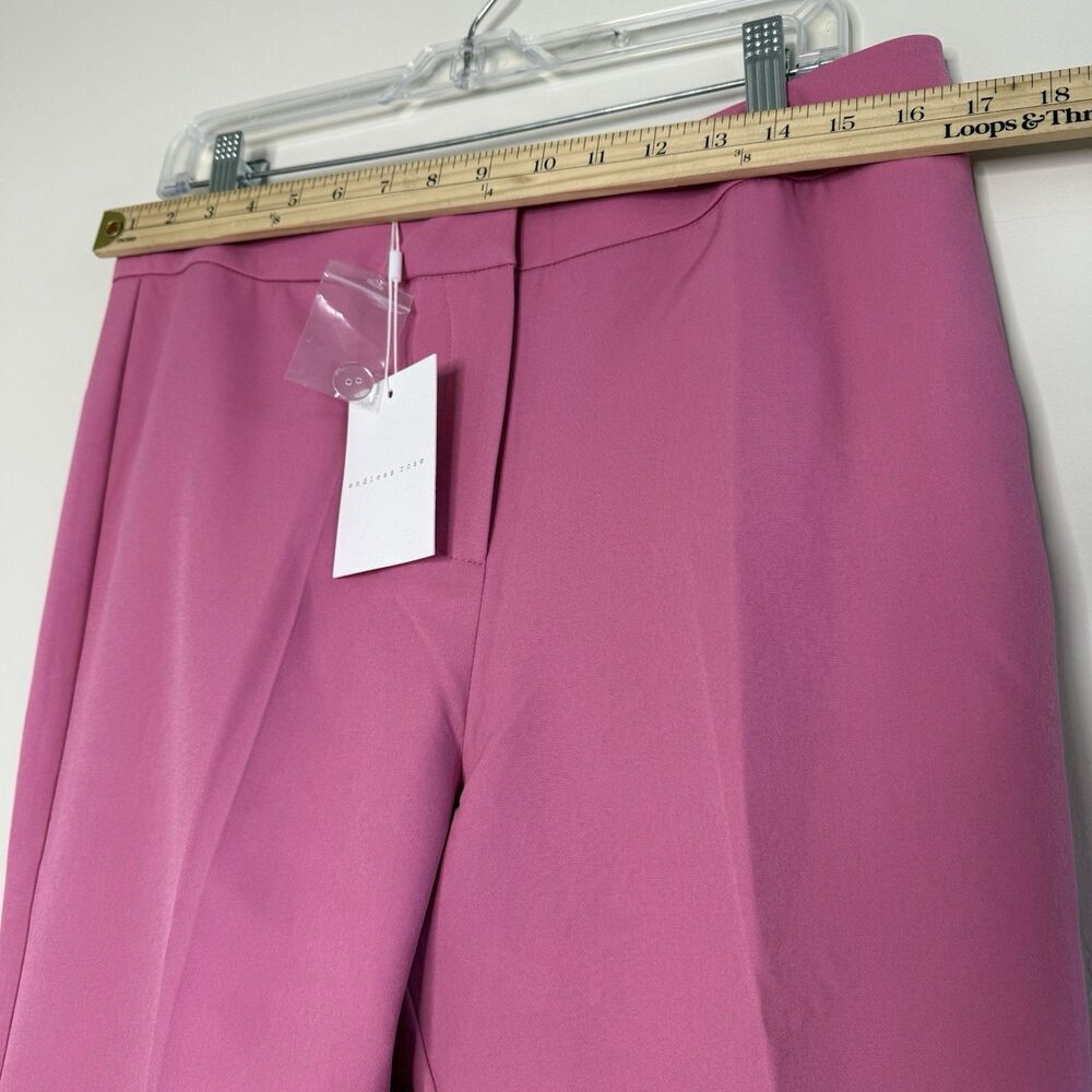Endless rose pant flat front trousers straight women barbie pink office‎ L - Picture 10 of 15